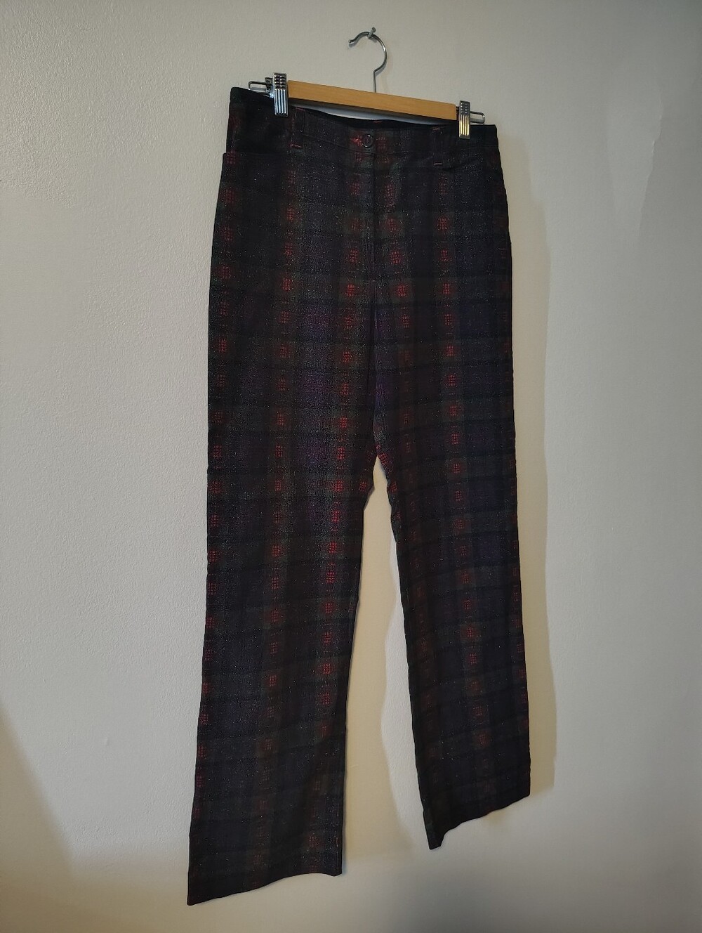 Tabi Glittered Plaid Corduroy Pants - Picture 3 of 6